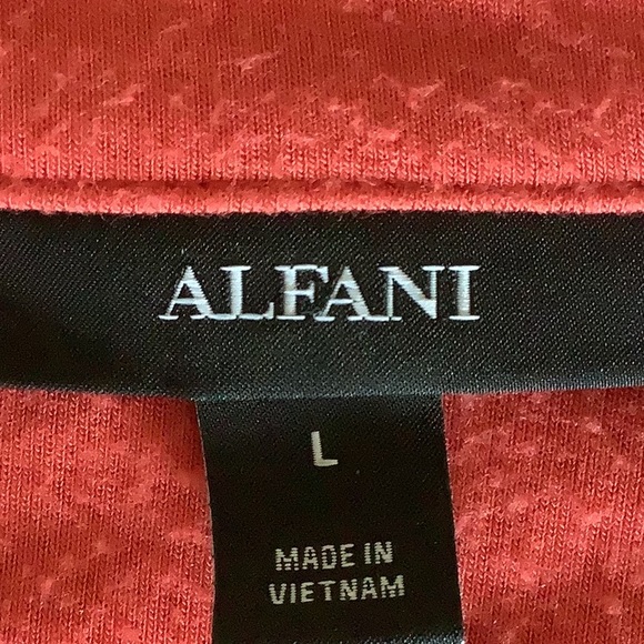 Alfani Orange Red Buttoned Dress V-Neck Dolman Sleeves - Picture 6 of 7